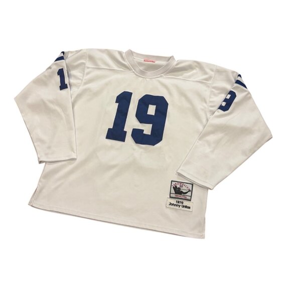 Mitchell & Ness 1970 Baltimore Colts Johnny Unitas #19 NFL Long Sleeve Jersey XL - Picture 4 of 8